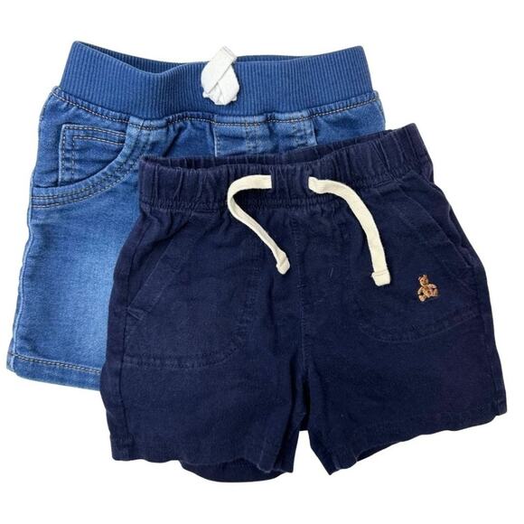 Gap, Cat & Jack Set of 2 Shorts Cotton Blue & Stretchy Jeans 18M - Picture 1 of 7